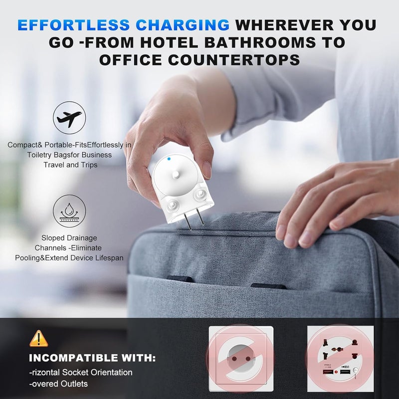 MeaeJoto Replacement Charger Base for Philips Sonicare Electric Toothbrush Charger Base for HX6100/HX4100/HX3000/HX6000/HX8000/HX9000 Series US Plug Direct Wall Charger Hygienic White - Image 2